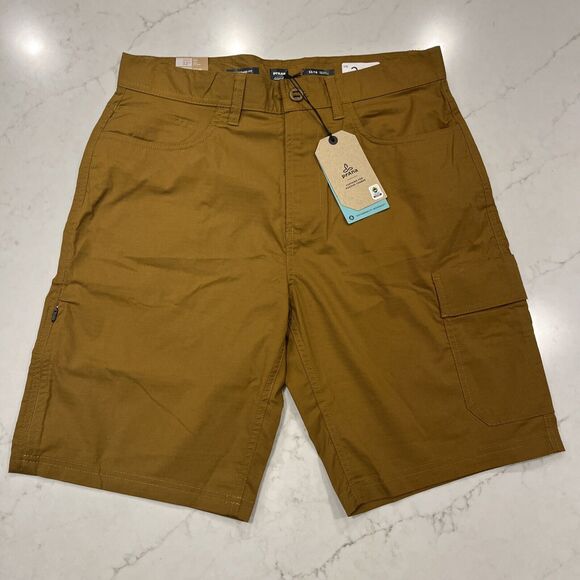 prAna Other - Prana‎ NEW Double Peak Cargo Shorts Mens 32 x 10" Bronze Standard Fit Outdoor